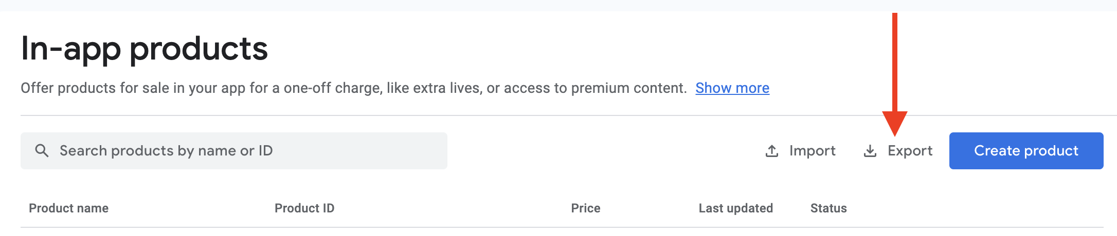 where to click to export a pricing CSV